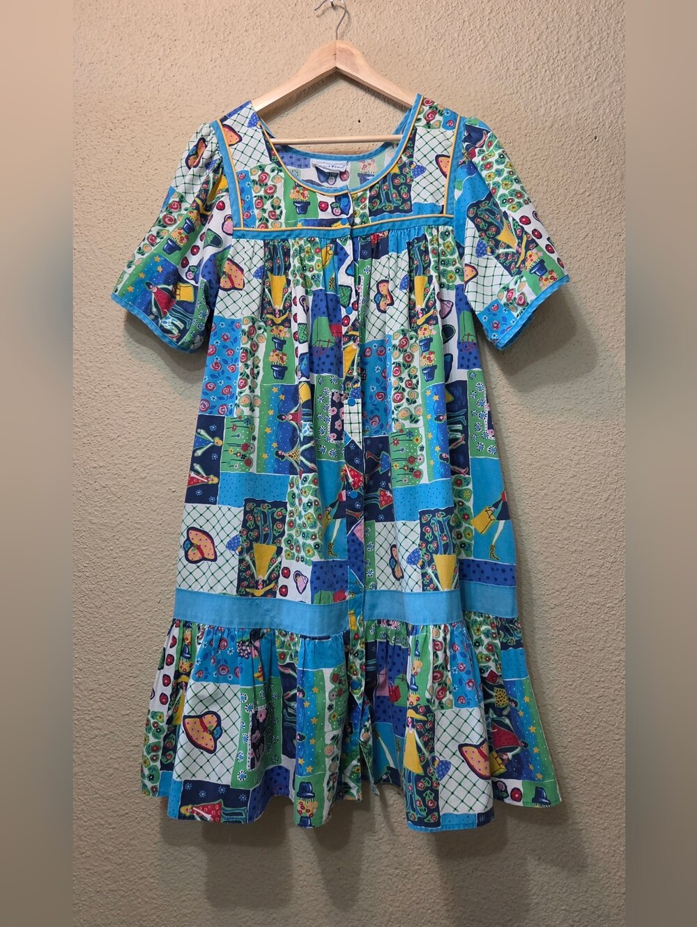 Vintage Smart Time Dress Womens Colorful Patchwork